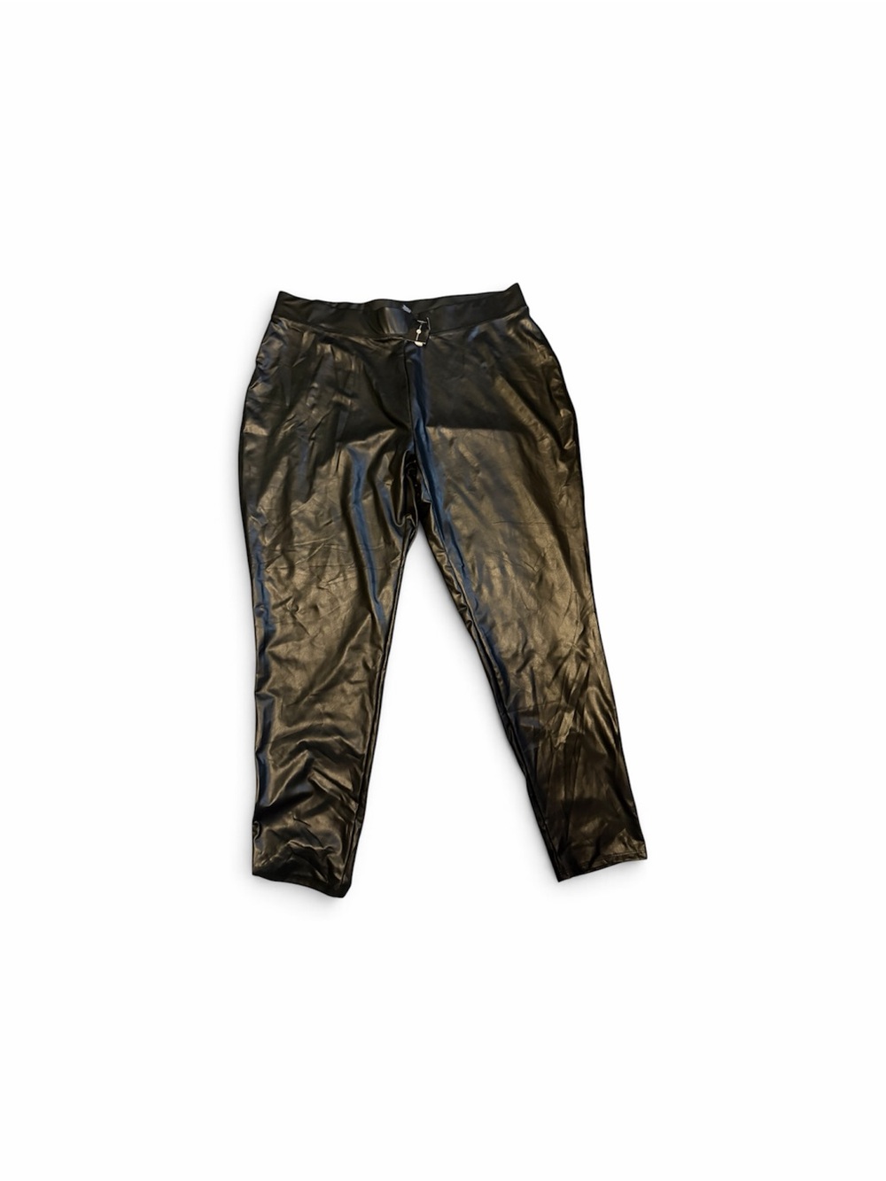 Ashley Stewart Black Faux Leather Pants